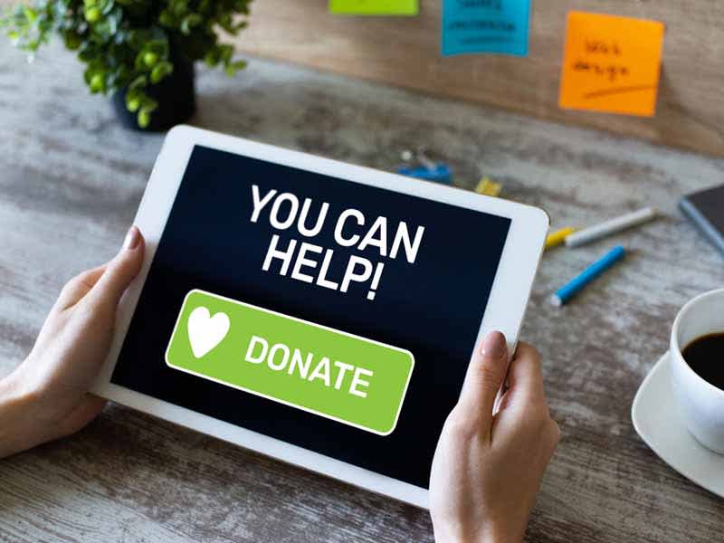 you can help and donate on tablet