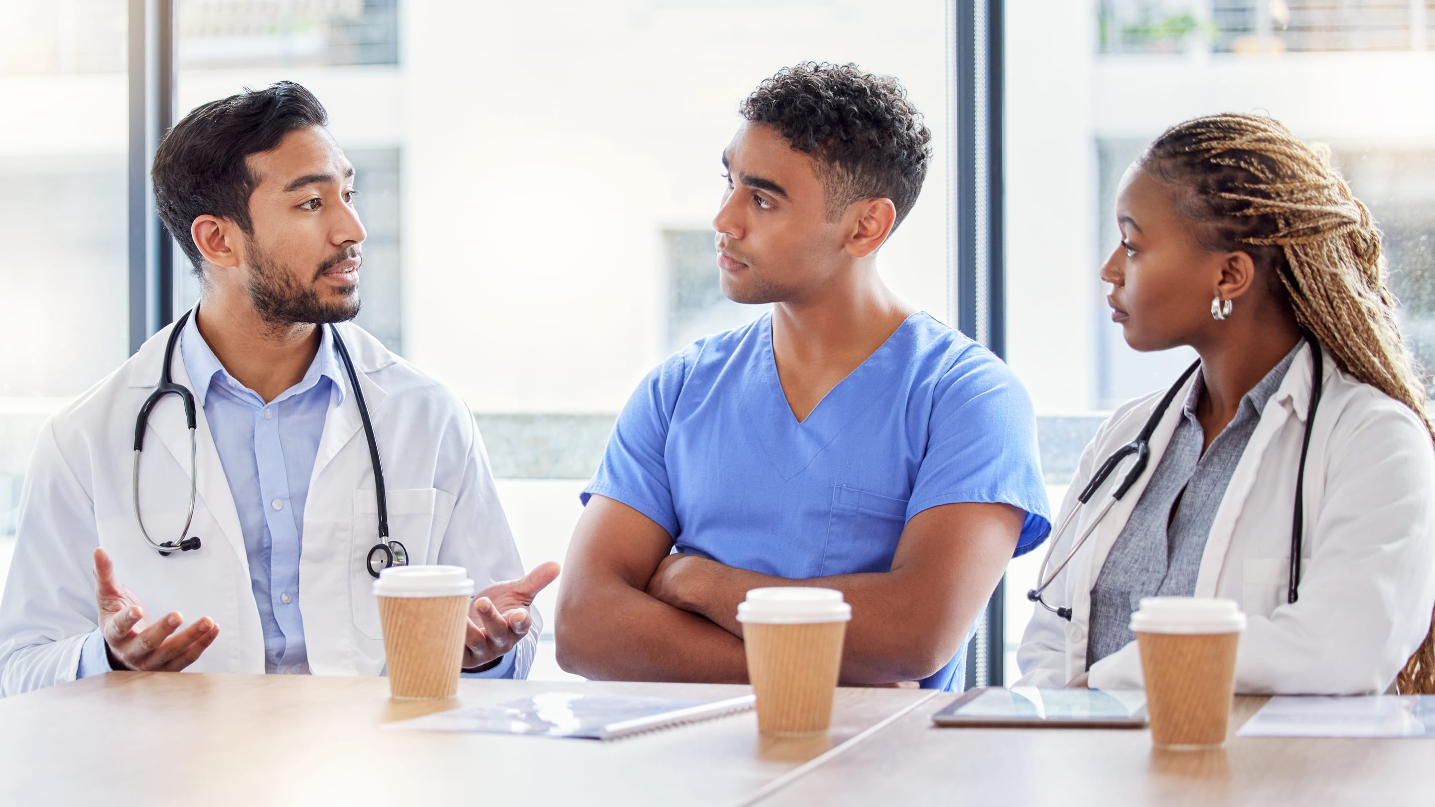 Mentor and mentee in a conversation.