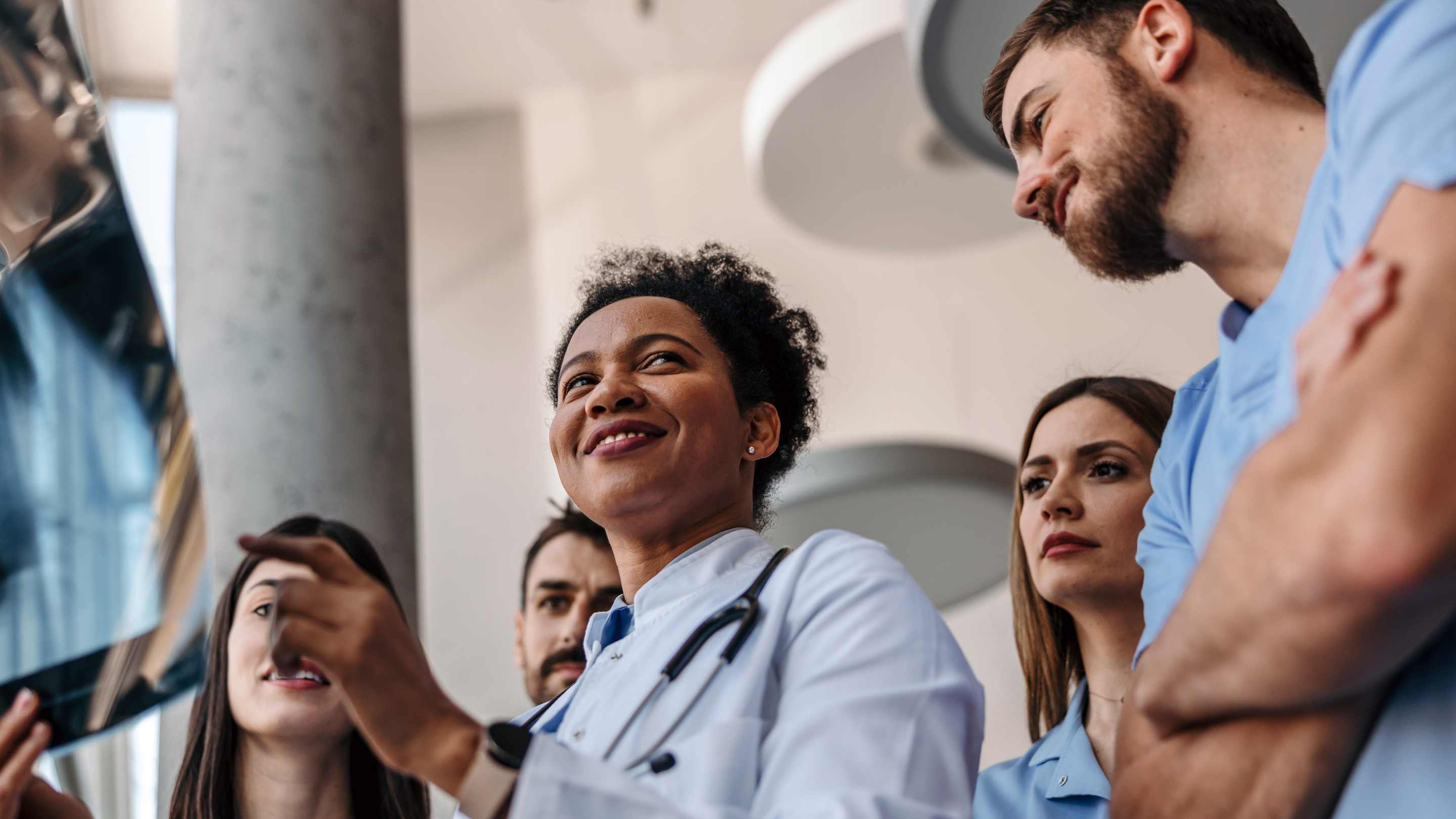 A group of family physicians supporting each other.