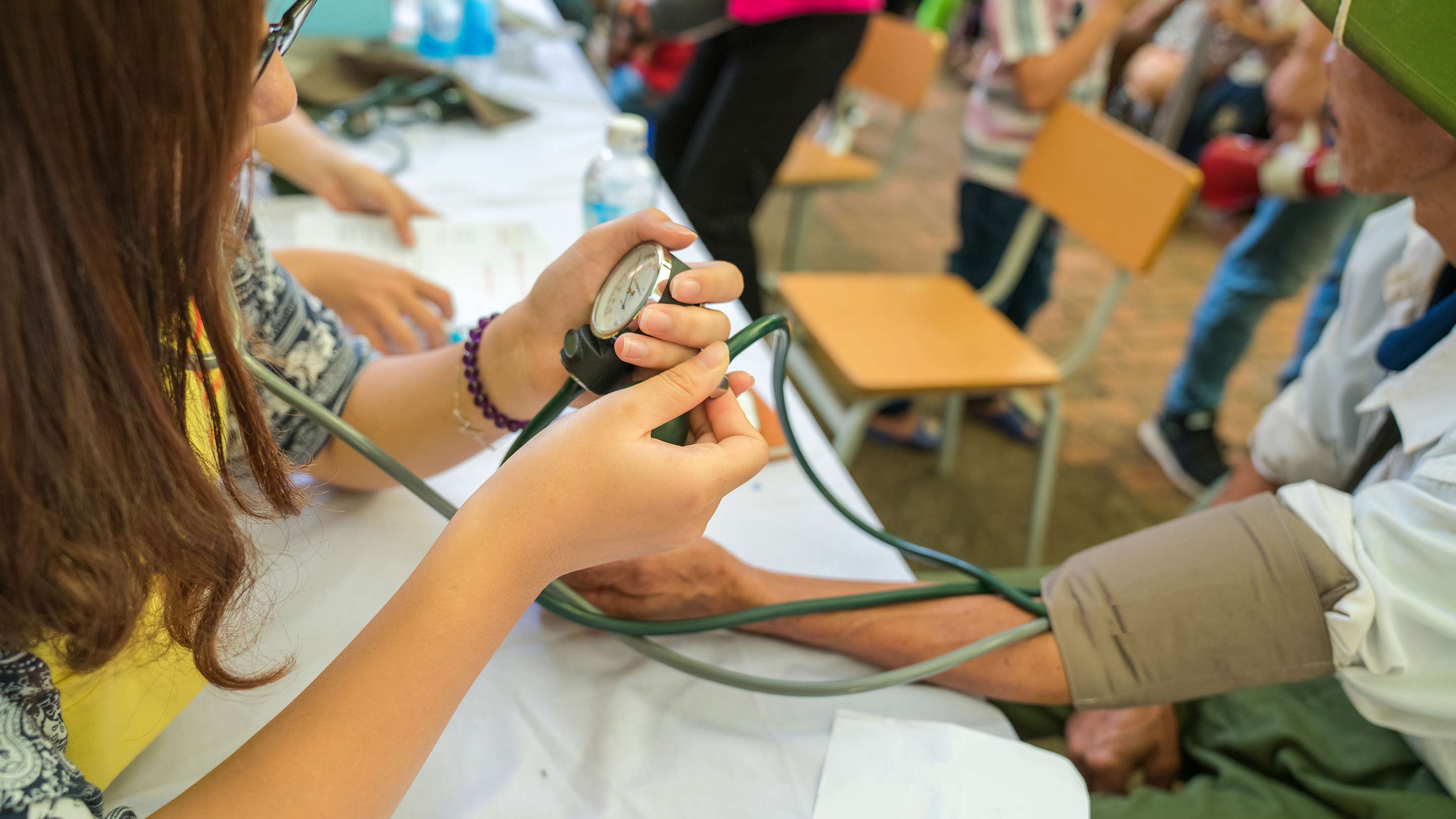 Physicians caring for community members in Vietnam