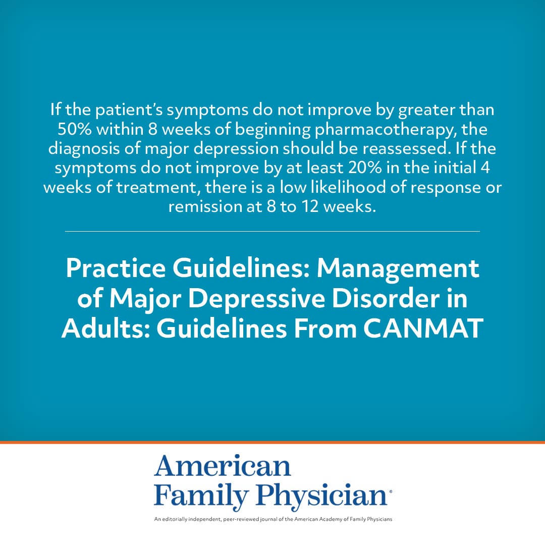 Management of Major Depressive Disorder in Adults: Guidelines From ...