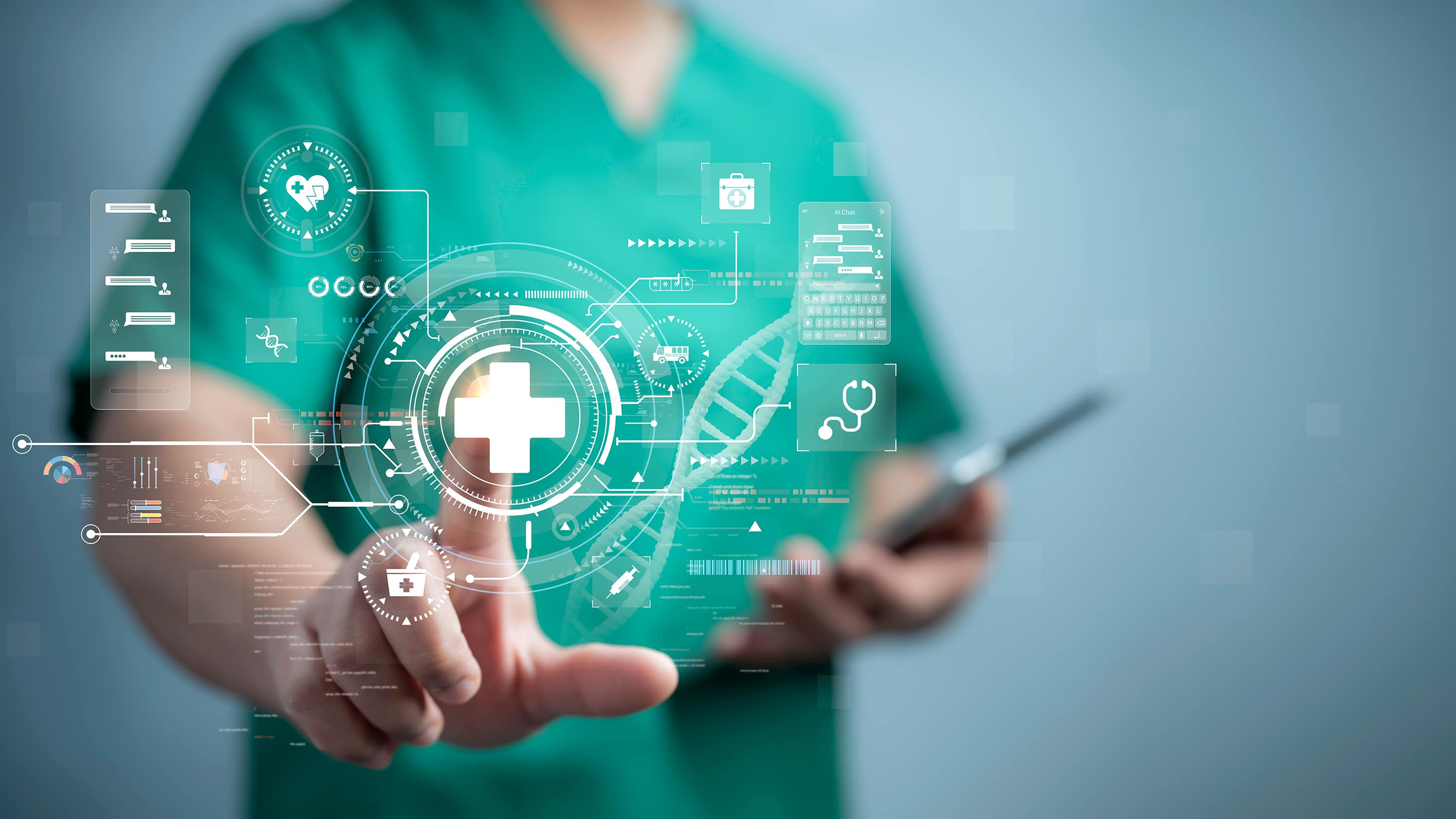 Artificial Intelligence (AI) in healthcare.