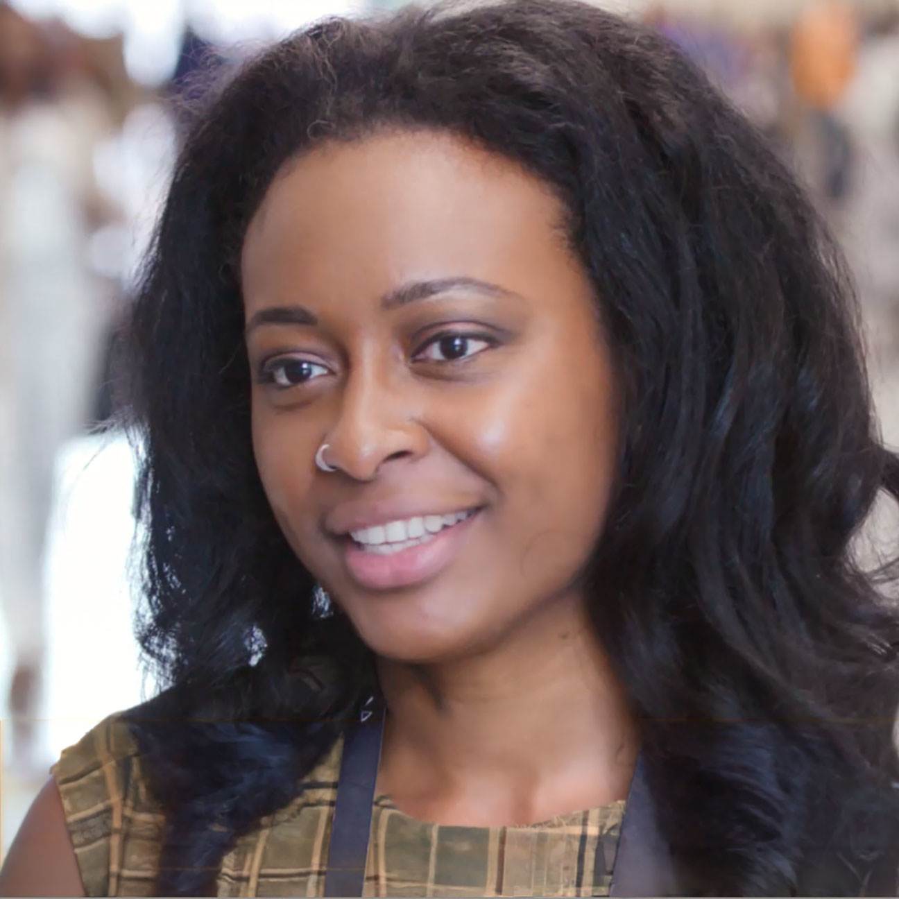 A candid portrait of Ariana Martin giving a testimonial at FMX.