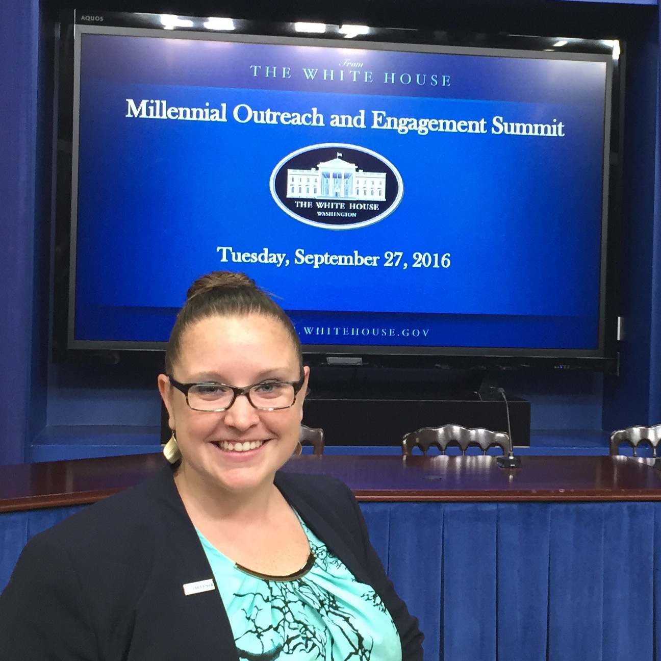 Kelly Thibert, DO, FAAFP, of North Las Vegas, Nevada, attends an event at the White House.