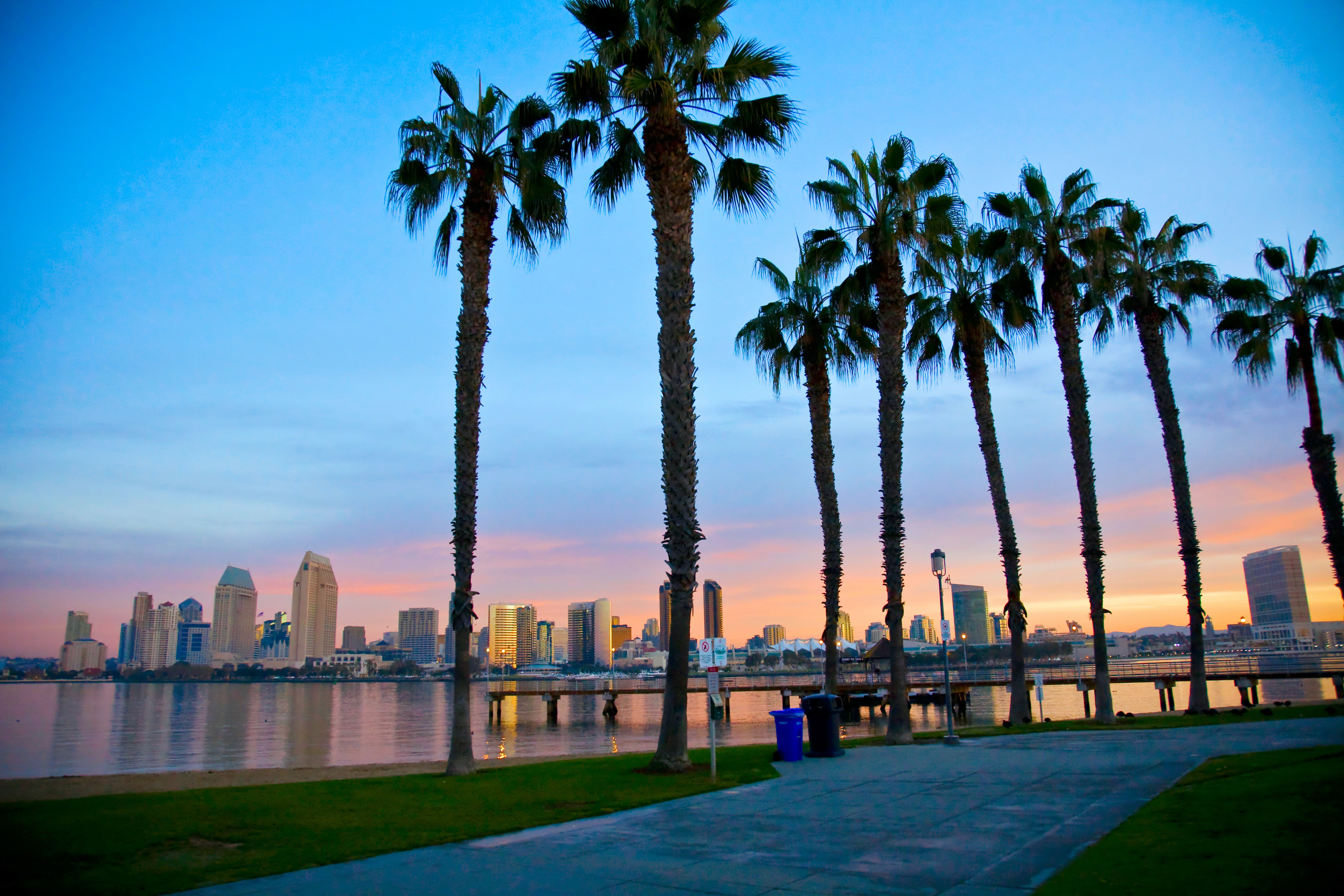 San Diego colorful skyline